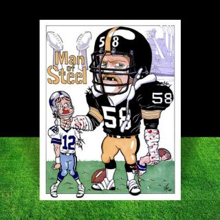 Jack Lambert Pittsburgh Steelers Bowl Poster Art The Vintage Steel Curtain