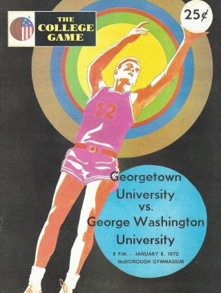 George Washington Vs.  Georgetown Ncaa College Basketball Program Jan.  8,  1970