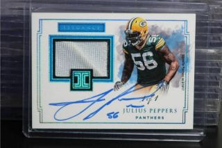 2017 Impeccable Julius Peppers Platinum 1/1 Game Patch Auto Panthers Jjo