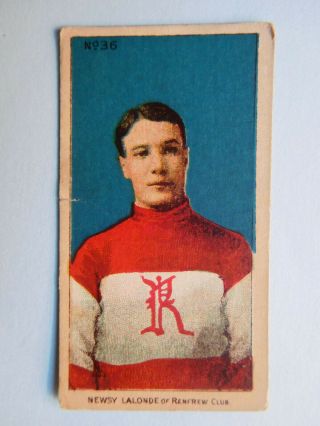 1910 C56 Imperial Tobacco Hockey Card 36 Newsy Lalonde (r) (hof)