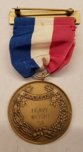 1958 Metropolitan AAU Wrestling Championships Medal & Patch 3