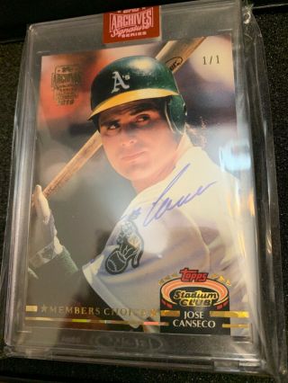 Jose Canseco Auto 2019 Topps Archives Signature Series Topps 1992 Athletics 1/1