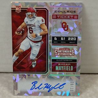 2018 Panini Contenders Draft Picks Baker Mayfield Rc Cracked Ice Auto 20/23