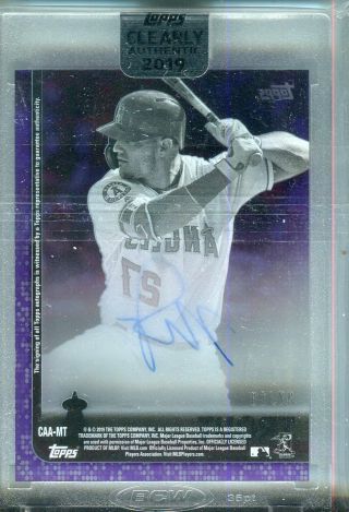 2019 Topps Clearly Mike Trout Purple Clearly Authentic Auto 7/10 Angels SSP 2