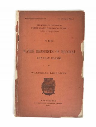The Water Resources Of Molokai 1903 Hawaii Hawaiiana Us Geological Survey Maps