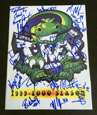 1999 - 2000 Tupelo T - Rex Wphl Game Program Team Signed