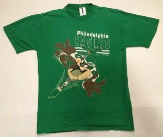Vintage 1992 Jostens Philadelphia Eagles Taz T - Shirt Single Stitch Size M