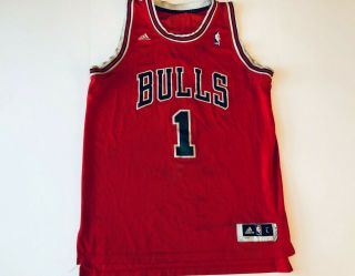 Derrick Rose Jersey 1 Bulls Adidas Red Large,  2 Length Stitched