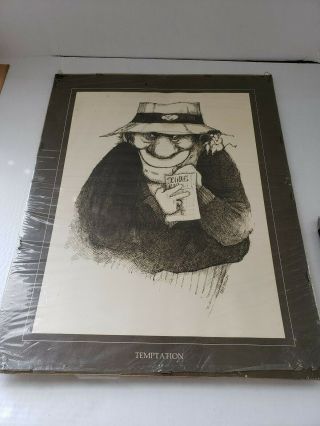 Vintage 1973 Gary Patterson Golf Print " Temptation " Thought Factory