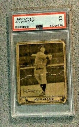 1940 Play Ball Card 1 Joe Dimaggio Psa 1 York Yankees Baseball