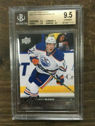 2015 - 16 Upper Deck Connor Mcdavid Young Guns Sp Rookie Rc Bgs9.  5 Bgs 9.  5