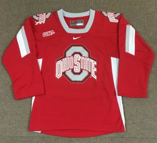 Nike Ohio State Buckeyes Hockey Jersey Red Embroidered Youth Small 8 - 10