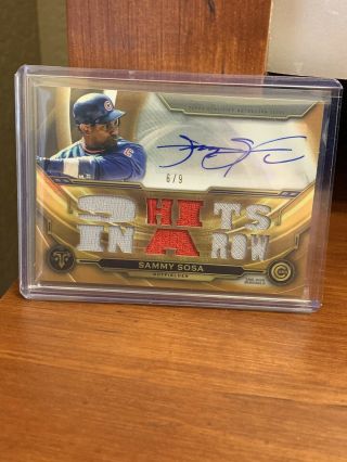 2019 Topps Triple Threads Sammy Sosa Game - Jersey Auto /9 Chicago Cubs