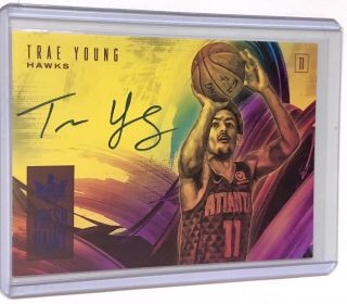Trae Young Rc Auto 2018 - 19 Panini Court Kings Fresh Paint Autograph Sapphire /25