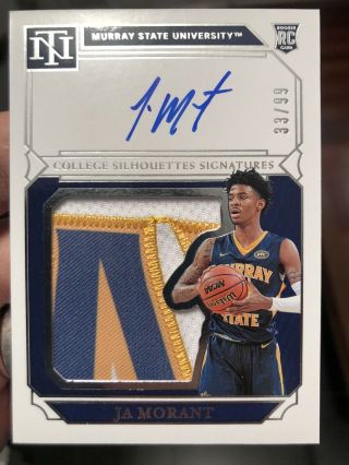 2019 National Treasures Ja Morant Rc Auto Rpa Silhouettes Rookie Patch 33/99