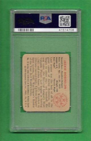1950 Bowman 22 Jackie Robinson PSA Poor 1 Brooklyn Dodgers baseball card 2