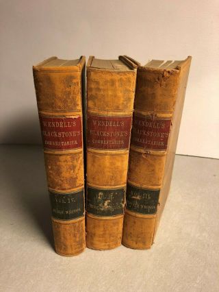 Commentaries On The Laws Of England,  Sir William Blackstone;3 Vol.  1852;leather