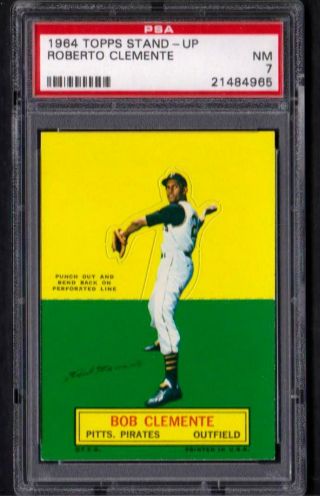 1964 Topps Stand - Up Roberto Clemente Pirates Nm Psa 7