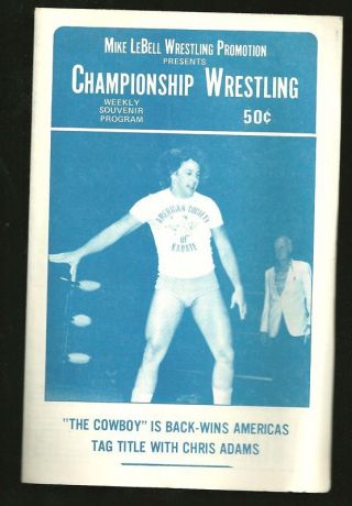 1981 Wrestling Program Olympic Auditorium The Cowboy Chris Adams Mike Lebell