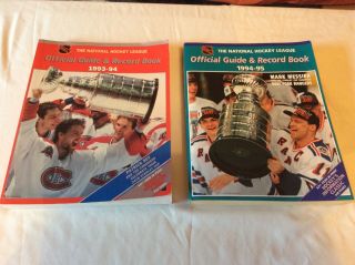 National Hockey League Official Guide And Record Books 1993 - 94,  1994 - 95 Euc