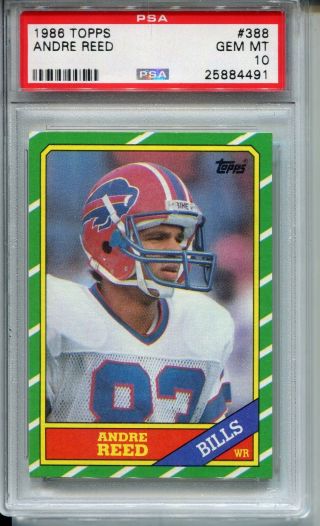 1986 Topps Football 388 Andre Reed Rookie Card Rc Psa 10