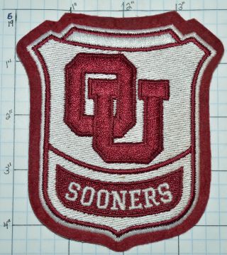 Ou Oklahoma University Sooners Maroon & White Embroidered On Felt Patch