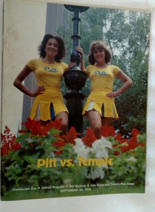 Vintage 1978 Pittsburgh Panthers Pitt Vs Temple Owls Football Program Rare