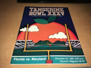1980 Tangerine Bowl College Football Program Florida Vs.  Maryland