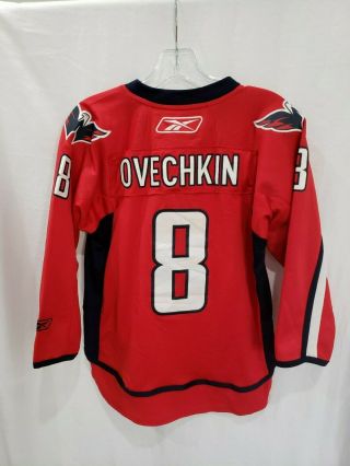 Reebok Washington Capitals Alex Ovechkin 8 Hockey Jersey Youth L Xl Sewn Red