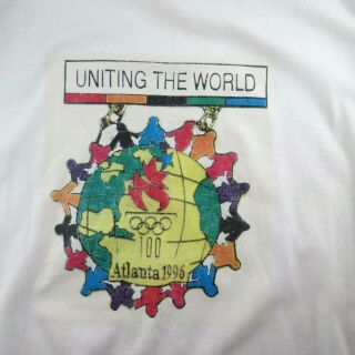 Atlanta 1996 Olympics Uniting The World T - Shirt Men ' s XL White SS 2