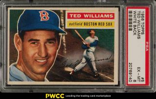 1956 Topps Ted Williams White Back 5 Psa 6 Exmt (pwcc)