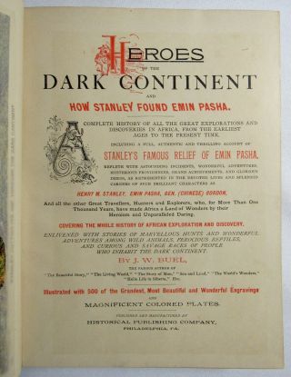 1889 HEROES OF THE DARK CONTINENT Color Plates AFRICAN EXPLORATION Anthropology 2