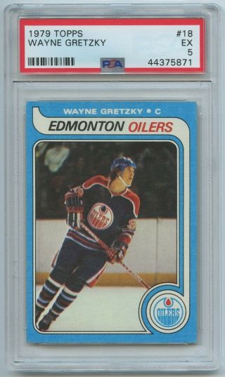 1979 Topps 18 Wayne Gretzky Rookie Card Psa 5 Ex Hall Of Fame Edmonton Oilers