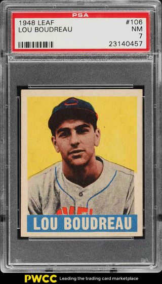 1948 Leaf Lou Boudreau 106 Psa 7 Nrmt (pwcc)