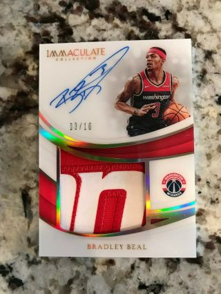 2018 - 19 Immaculate Bradley Beal Gold Jumbo Patch Auto 3/10