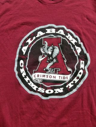Vintage 90s Alabama Crimson Tide T - shirt Men ' s XL (Single Stitched) 2
