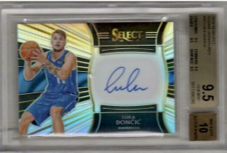 2018 - 19 Select Rookie Signatures Luka Doncic Auto Silver Prizm /199 Bgs 9.  5