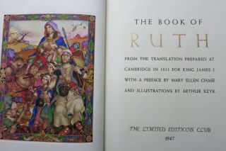 Arthur Szyk / Limited Editions Club The Book Of Ruth Signed 1947