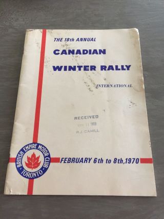 1970 Canadian Winter Rally Program 18th Annual British Empire Motor Club Racing
