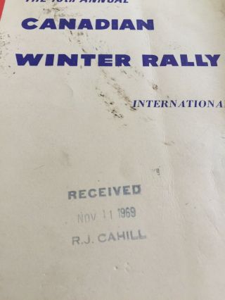 1970 Canadian Winter Rally Program 18th Annual British Empire Motor Club Racing 2