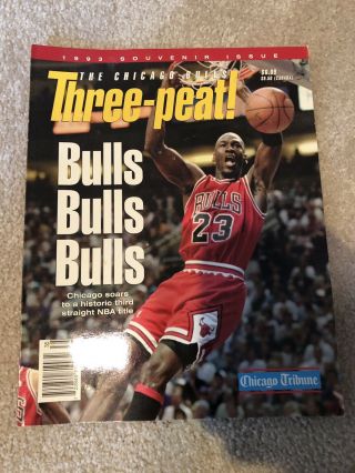 Chicago Bulls Three Peat Chicago Tribune Magazine; Michael Jordan Cover Page
