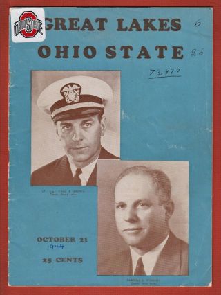 1944 Great Lakes @ Ohio State Football Program Lt Paul Brown Les Horvath Heisman