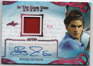 Roger Federer 2019 Leaf In The Game Sports Game Auto Autograph 4/4
