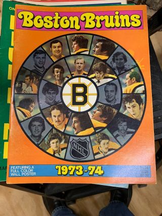 Boston Bruins Yearbook 1973 1974 With Poster