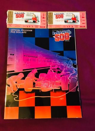 Seventy - Fourth Indianapolis 500 Official Program,  May 27 1990 W/ 2 Ticket Stubs