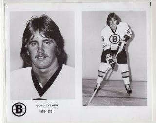 Gordie Clark 1975 - 76 Boston Bruins Team Issue 8x10 Nhl Photograph Ahl