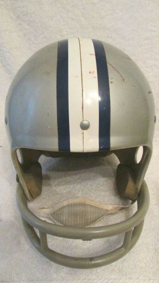 Vintage ' 80 Dallas Cowboys NFL Football Rawling Silver Helmet HNFL - N Chin Strap 2