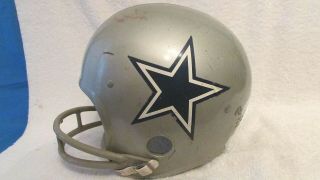 Vintage ' 80 Dallas Cowboys NFL Football Rawling Silver Helmet HNFL - N Chin Strap 3