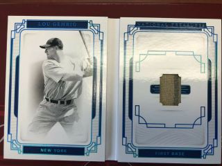 2019 National Treasures Baseball Lou Gehrig 1/1 Game Yankees Relic Booklet
