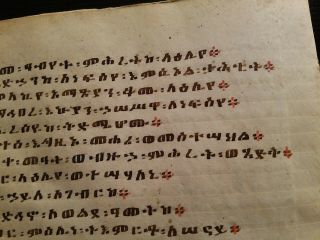 1700s Coptic Christian Bible Manuscript leaf handwritten page Vellum animal skin 3